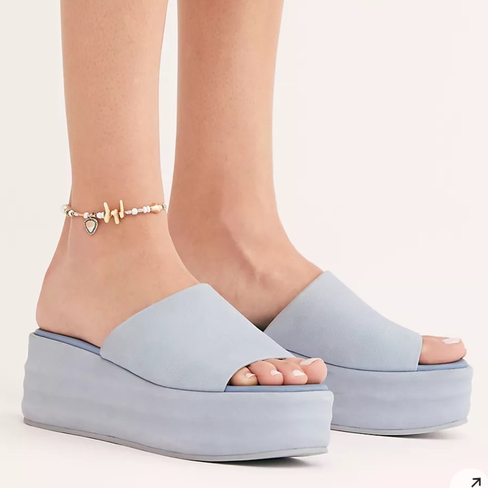 Free People Harbor Flatform Y2k Indigo/Blue Platform Sandals